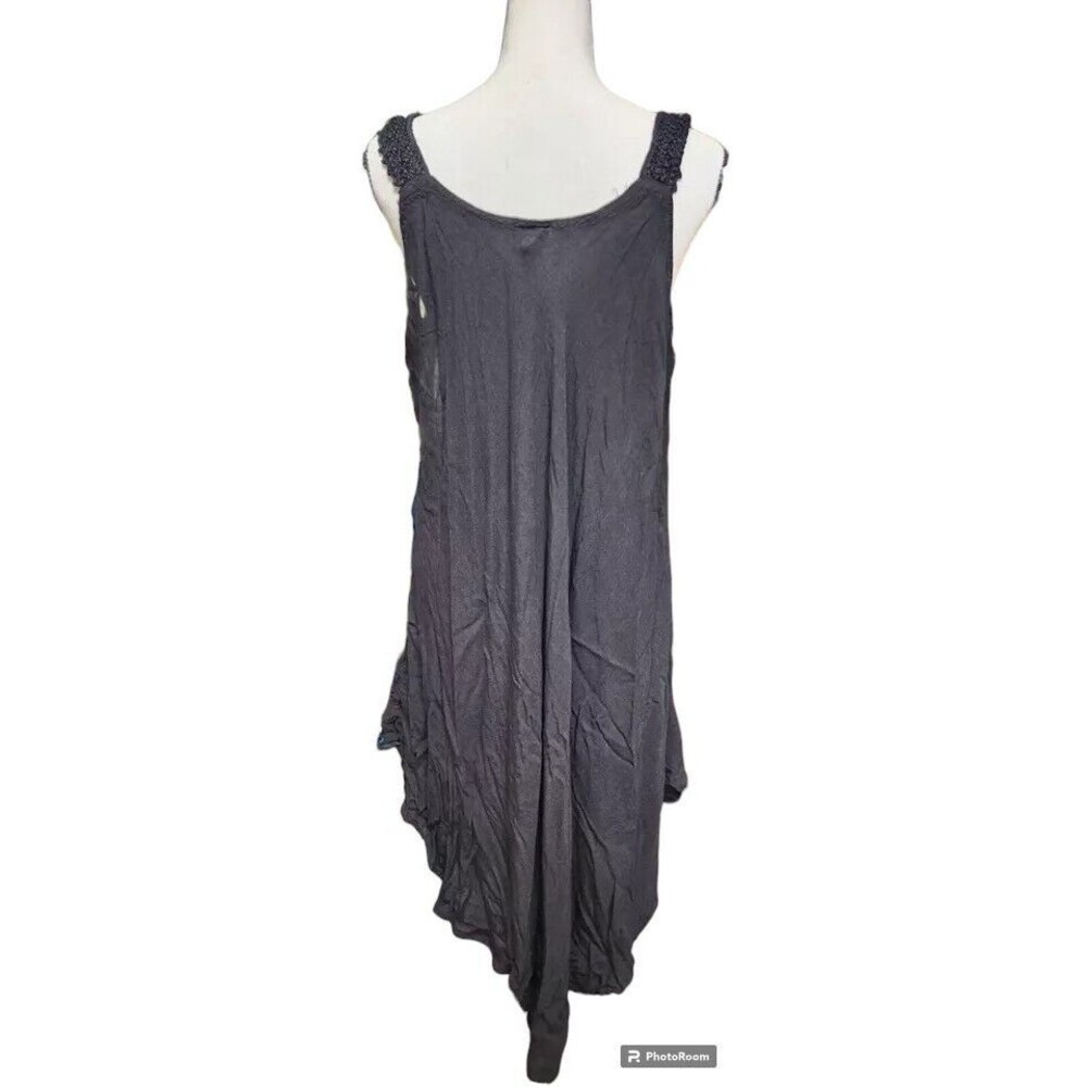 Exist Black Embroidered Boho Dress One Size Flowy Hippie - Picture 5 of 8